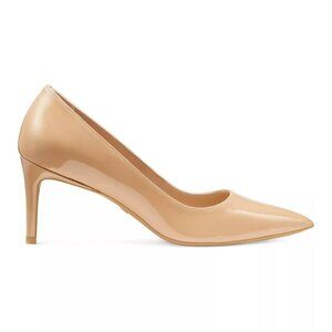 $420 Stuart Weitzman Linsi 75 POINTED TOE Pump HEEL PATENT ADOBE 7.5 B (DB24)